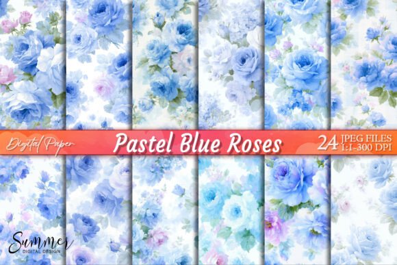 Download Pastel Blue Roses Soft Floral Aesthetic - Blue Collection