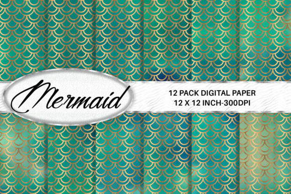 Download Green Mermaid Scales Digital Paper - Green Collection