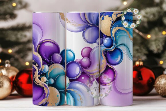 Download Purple Blue Gold Abstract Tumbler Wrap - Blue Collection