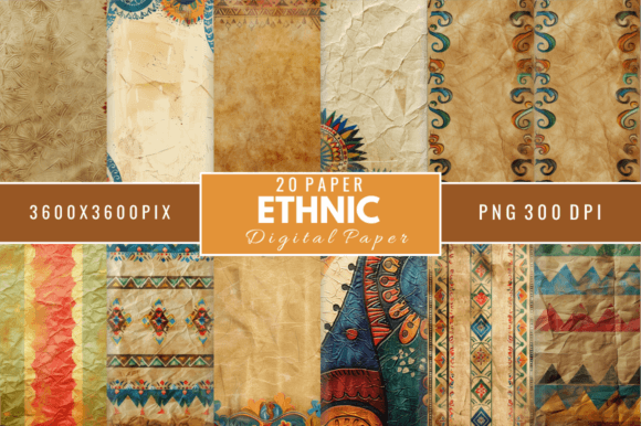 Download Ethnic Digital Paper Background Bundle - Ethnic digital paper Collection