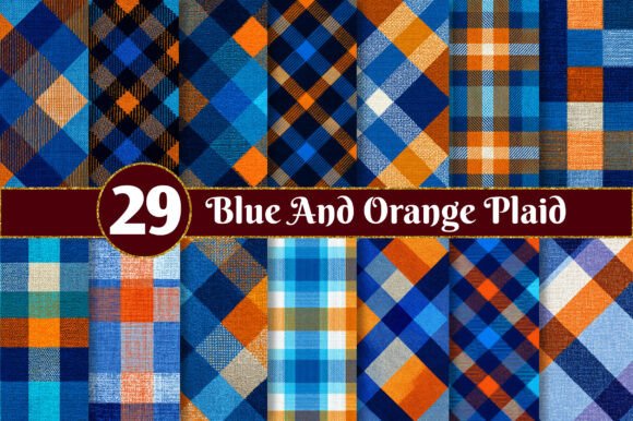 Download Blue and Orange Plaid - Blue Collection