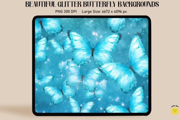 Download Pastel Blue Glitter Butterfly Pattern - Blue Collection