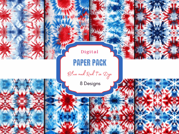 Download Blue and Red Tie Dye Pattern - Blue Collection