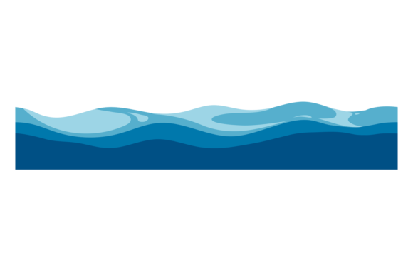 Download Water Waves Horizontal Border. Cartoon O - Horizontal Collection