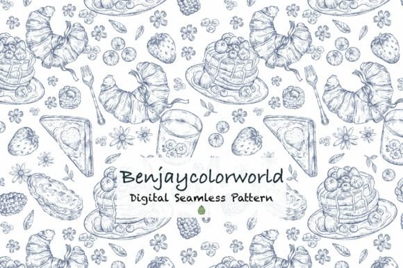 Download Blue Breakfast Toile - Blue Collection