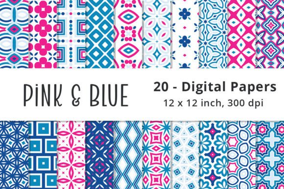 Download Blue and Pink Geometric Background Paper - Premium Resources