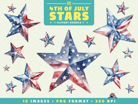 Download Watercolor 4th of July Star Clipart - 4th of july Collection