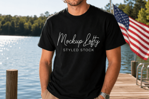 Download Black Gildan 5000 4th of July Mockup 7 - 4th of july Collection