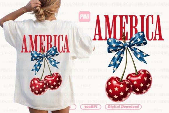 Download 4th of July America Cherry Coquette Bow - Premium Resources