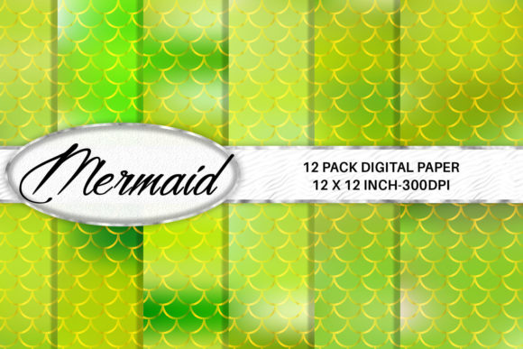 Download Light Green Mermaid Scales Digital Paper - Green Collection