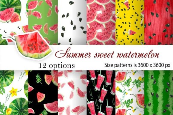 Download Watermelon Pattern Pink and Green - Green Collection
