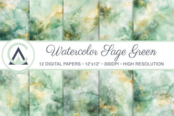 Download Watercolor Sage Green Background Papers - Green Collection