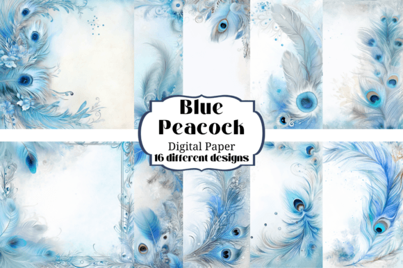 Download Soft Pastel Blue Peacock Feathers Paper - Blue Collection