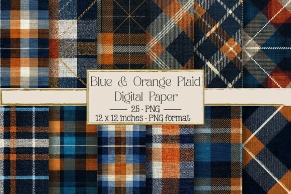 Download Blue and Orange Plaid - Blue Collection