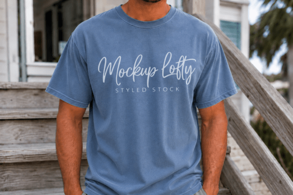 Download Comfort Colors C1717 Blue Jean Mockup - Blue Collection