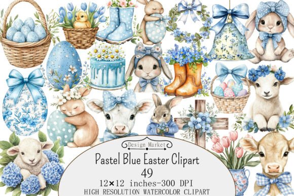 Download Pastel Blue Easter Clipart - Blue Collection