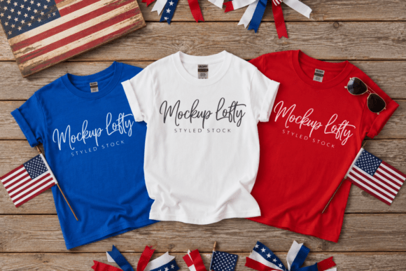 Download Gildan G500B 4th of July Flat Lay Mockup - 4th of july Collection