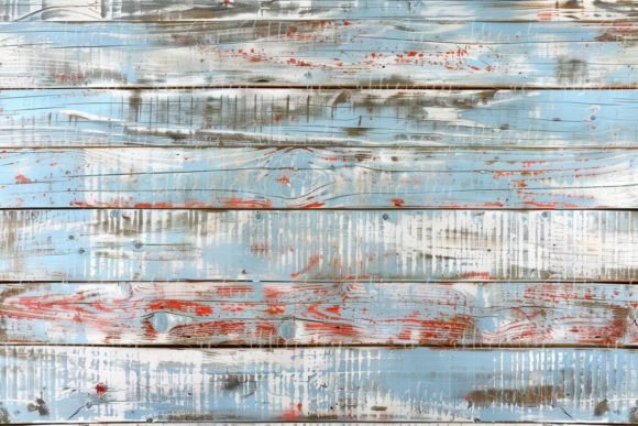 Download Rustic Blue and Red Painted Wooden - Blue Collection