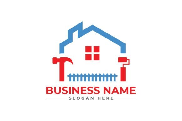 Download Premium Home Repair Logo Blue and Red - Blue Collection