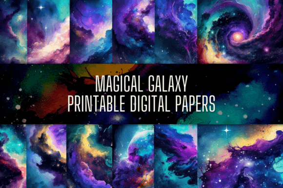 Download Magical Galaxy Printable Digital Paper - Premium Resources