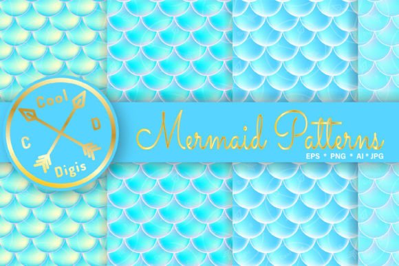 Download Mermaid Scales Blue Seamless Patterns - Blue Collection