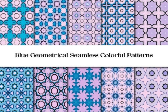 Download Blue Color Geometrical Patterns Vol 5 - Blue Collection