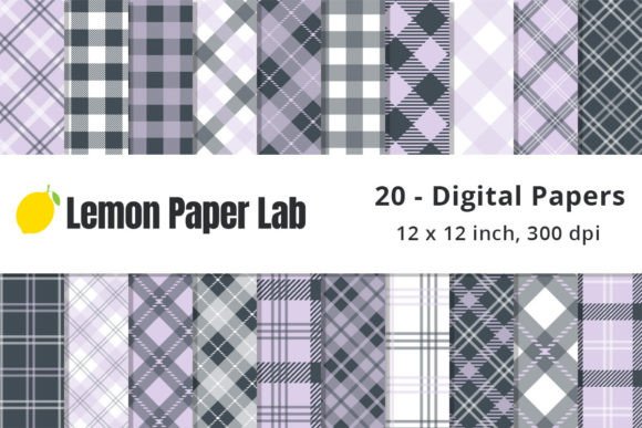 Download Lavender Purple &amp; Navy Blue Plaid Papers - Blue Collection